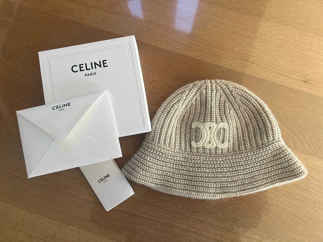 【CELINE】セリーヌトリオンフクロシェ バケットハットカシミア