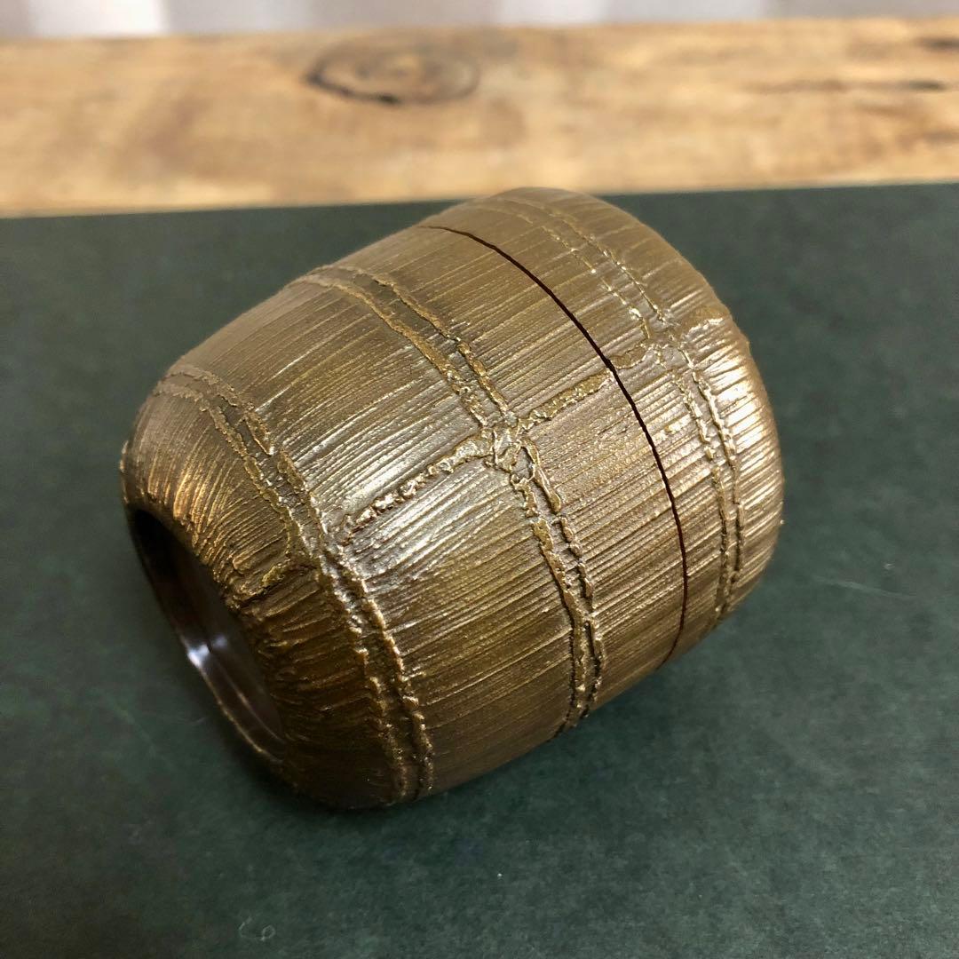 大岡緑作 鵬雲斎好 稲穂絵俵棗 共箱 茶道具 銀地