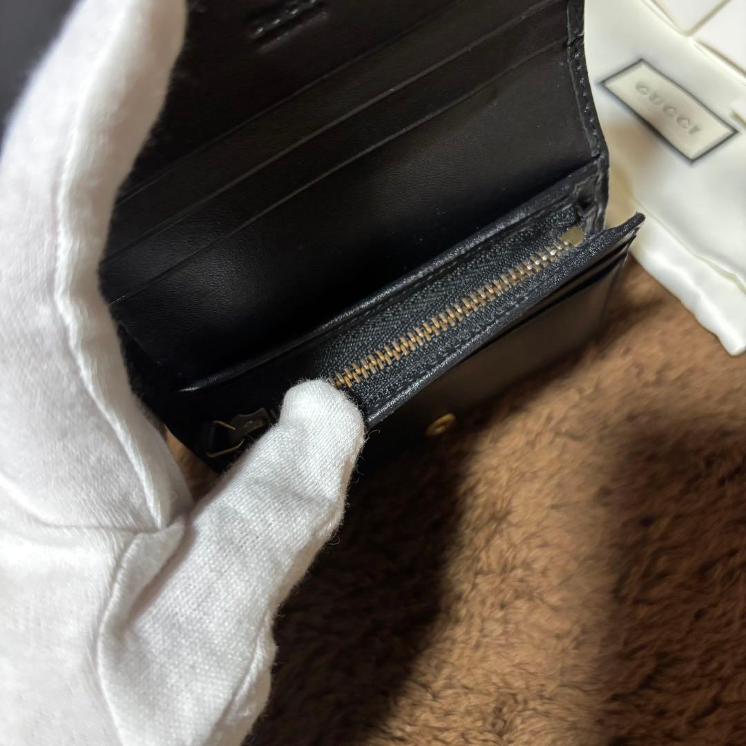 GUCCIマーモント　折りたたみ財布　ブラック