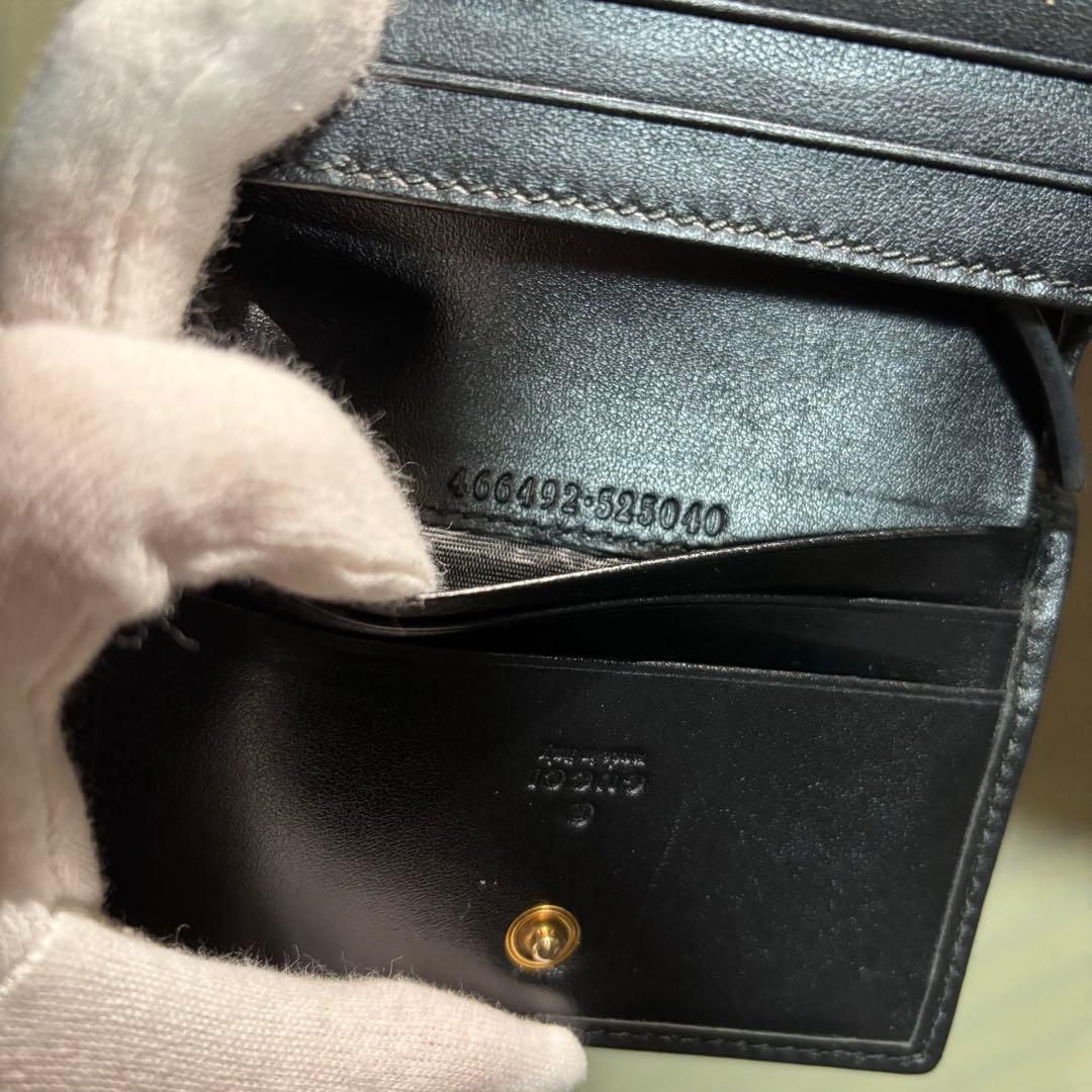 GUCCIマーモント　折りたたみ財布　ブラック