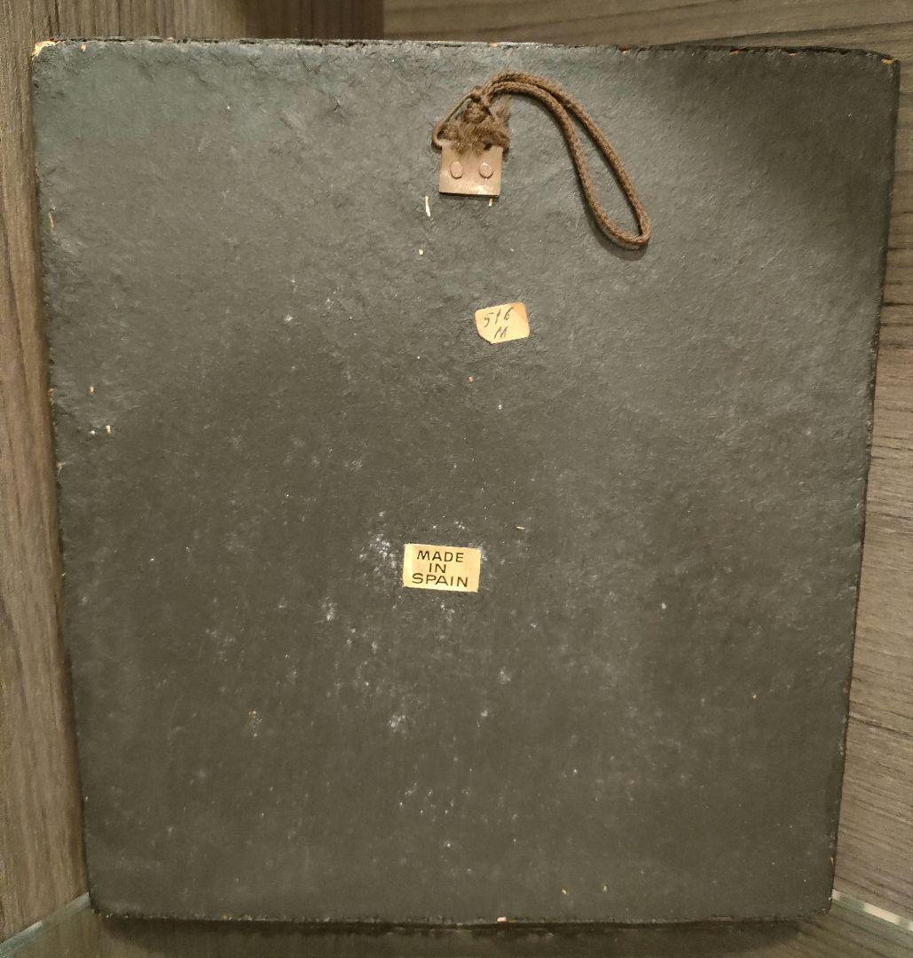 絵画　革　アンティーク　骨董品　made in SPAIN