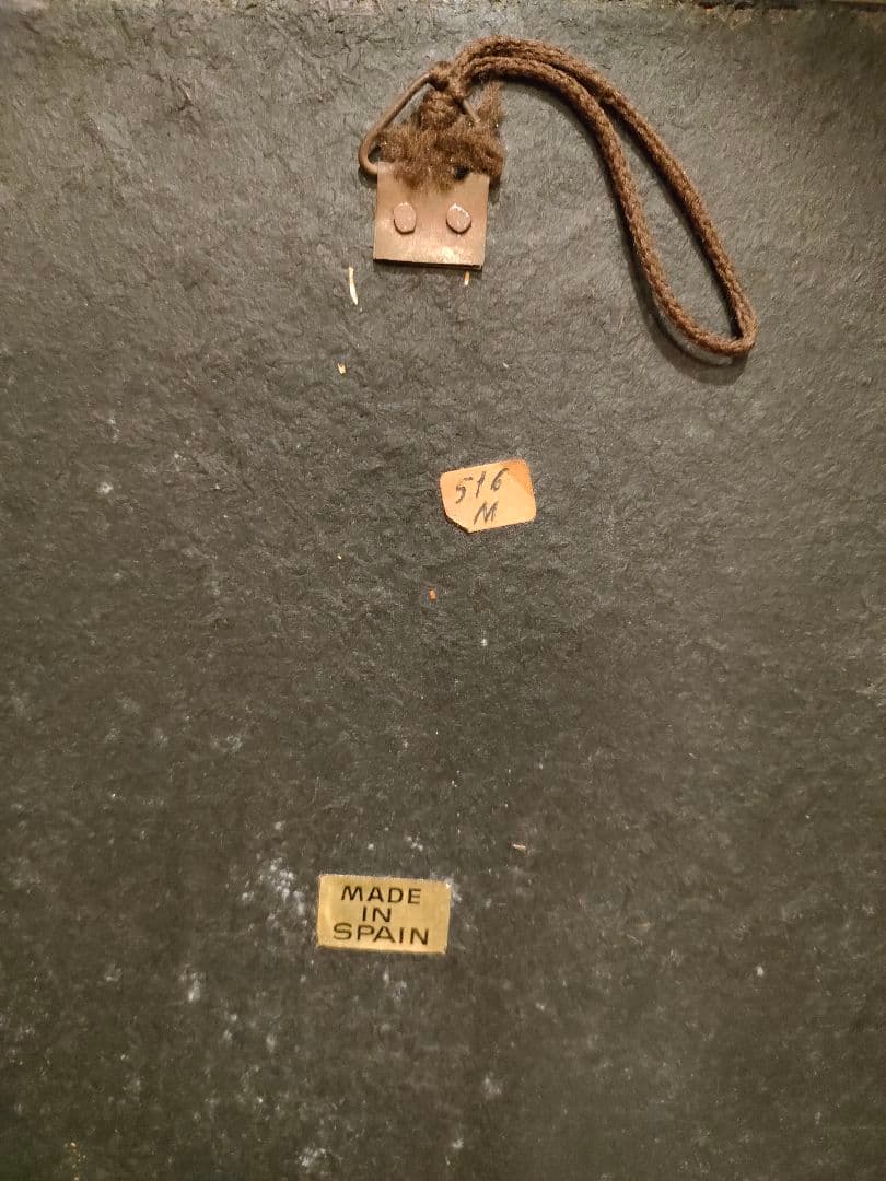 絵画　革　アンティーク　骨董品　made in SPAIN