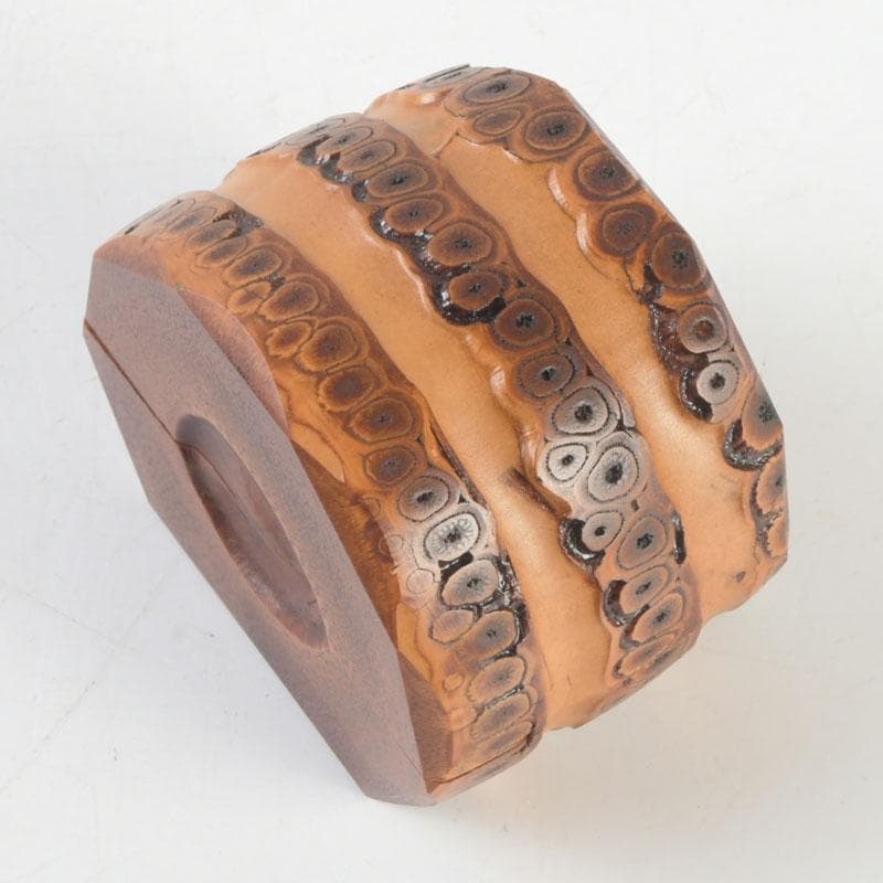 茶道具　竹工師　海野宗泰作　根竹香合　紫野　松長剛山極め箱　V　9614