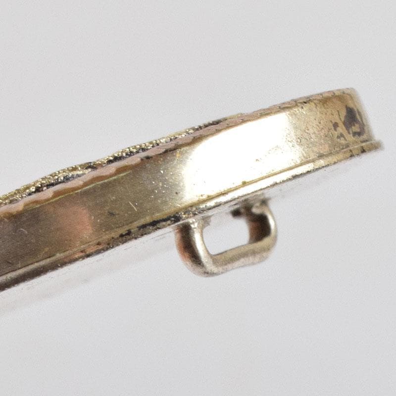 和装小物　彫金　大津陽信作　蒲公英文　帯留　共箱　C　R9042