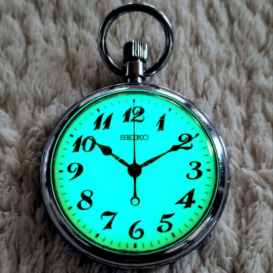 鉄道時計 SEIKO鉄道懐中時計 JR西日本 蓄光(ルミブライト) 正常稼動品