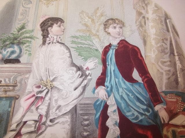 1882年 銅版画◆フランス ファッション誌『ラ・モード・イリュストレ』No.6