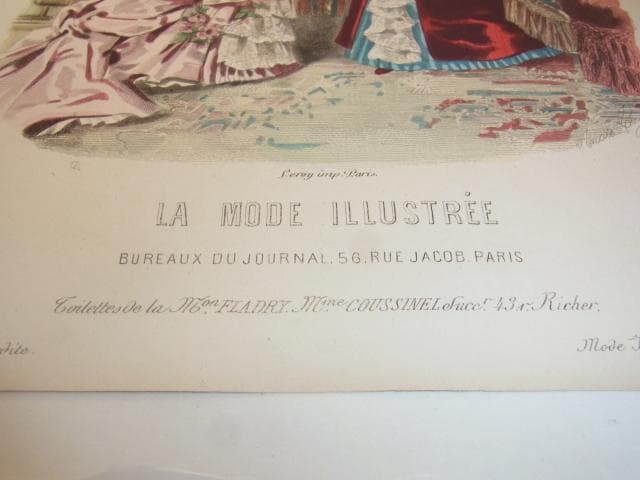 1882年 銅版画◆フランス ファッション誌『ラ・モード・イリュストレ』No.6
