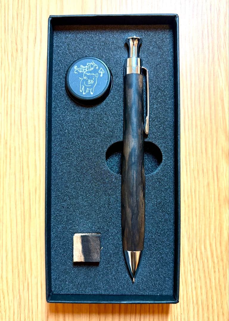 ※ri1　 こぶた工房　黒柿孔雀杢　ペンシル0.5