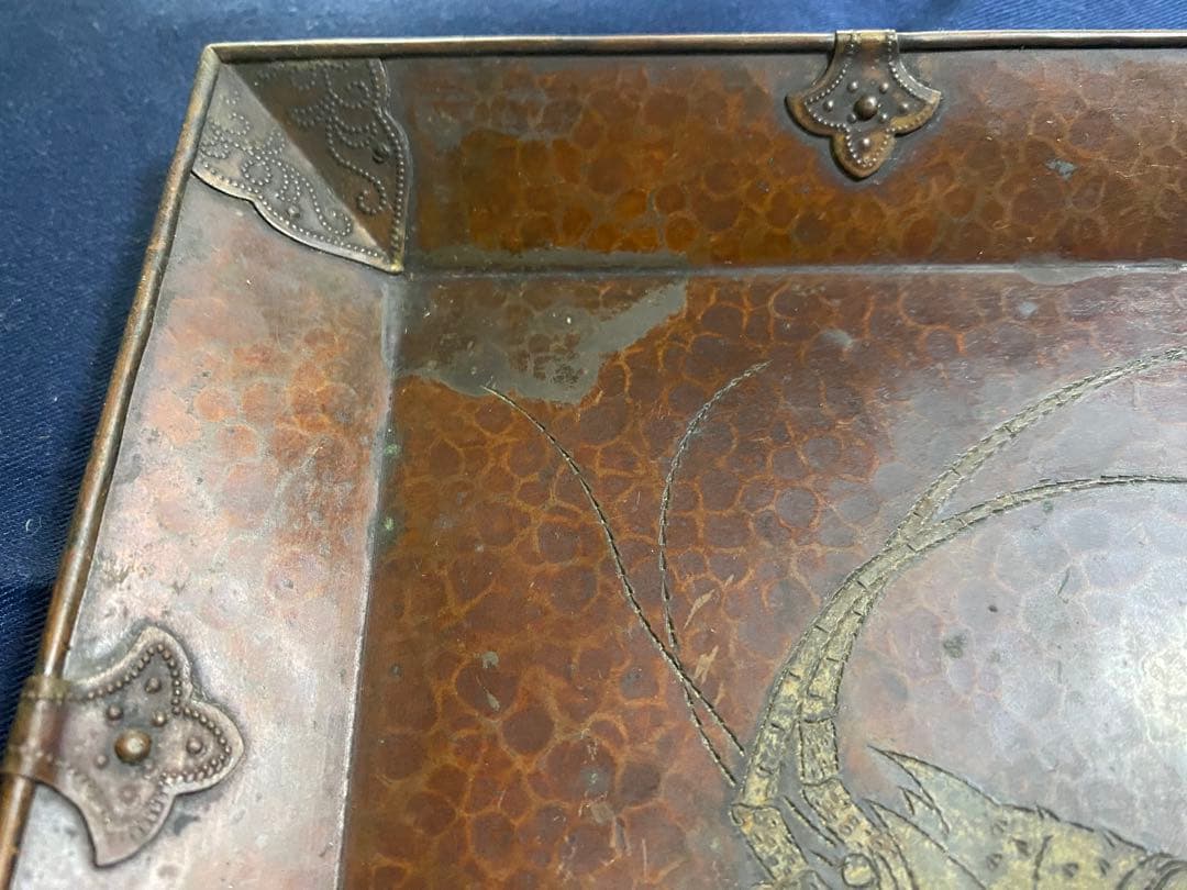 銅蟲　青霞堂造　海老菓子器　銅製品