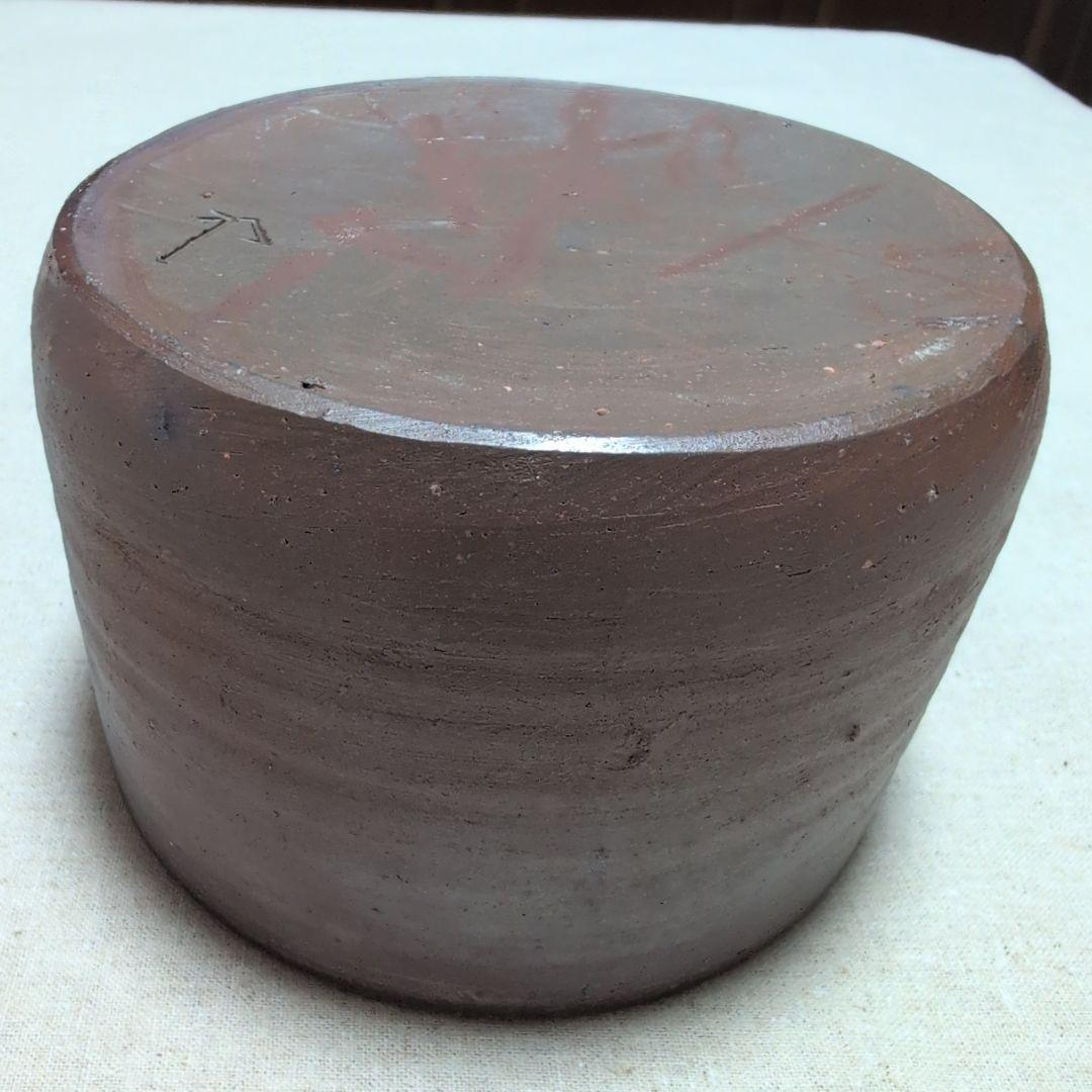 茶道具　建水　備前焼　陶峰造　陶印「カ」共箱入