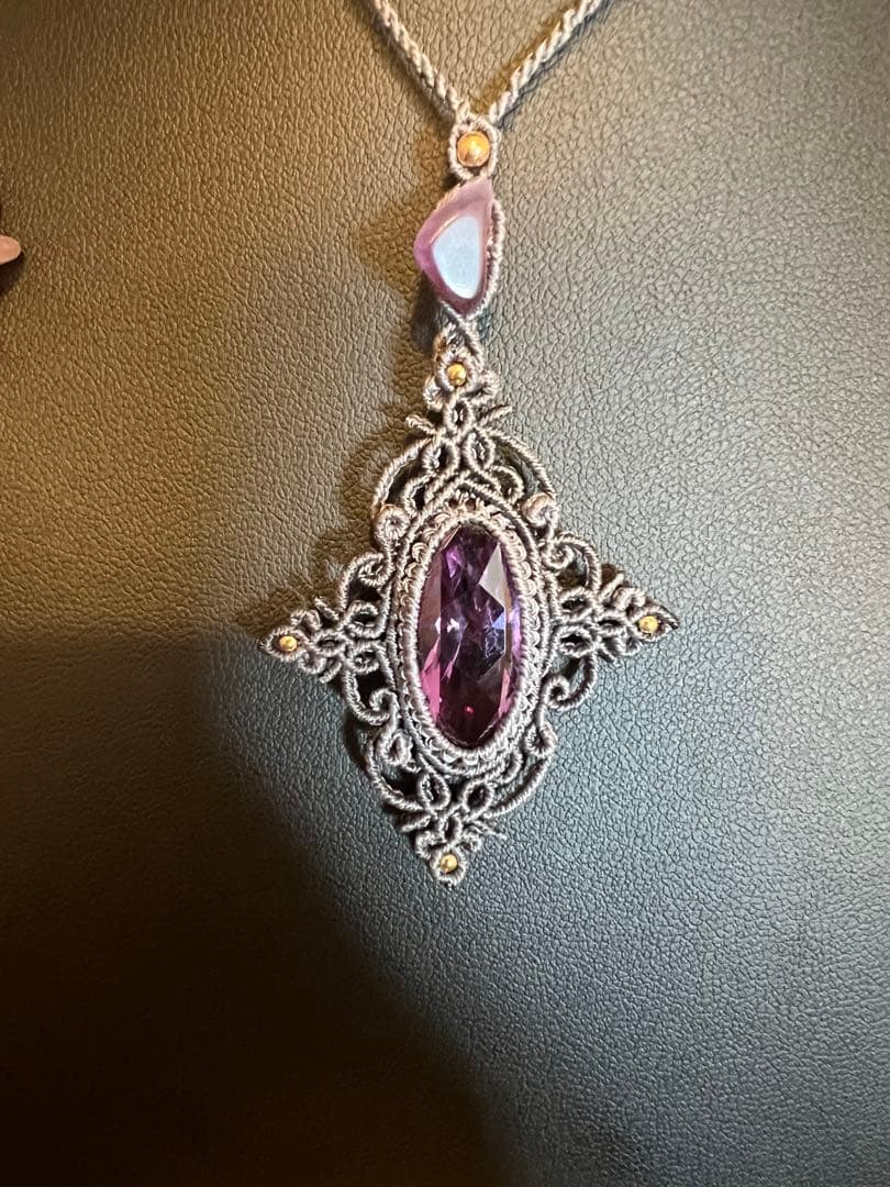 【handmade_Luna】マクラメ× アメシスト ネックレス【2点セット】