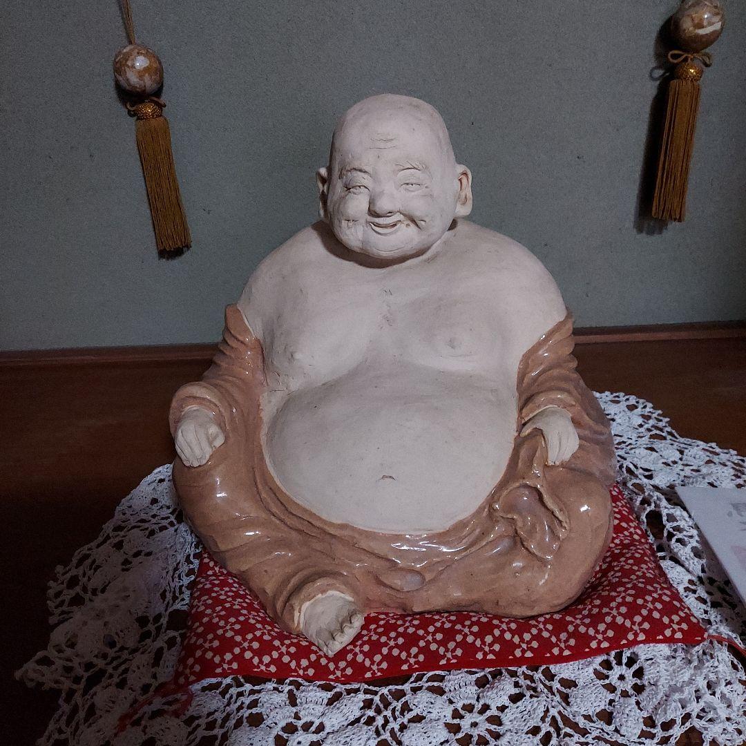 萩焼き物　布袋様置物