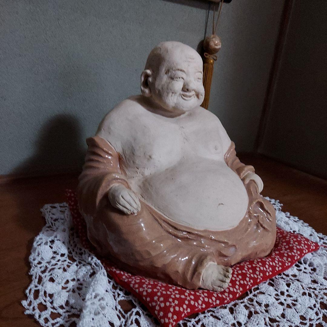萩焼き物　布袋様置物