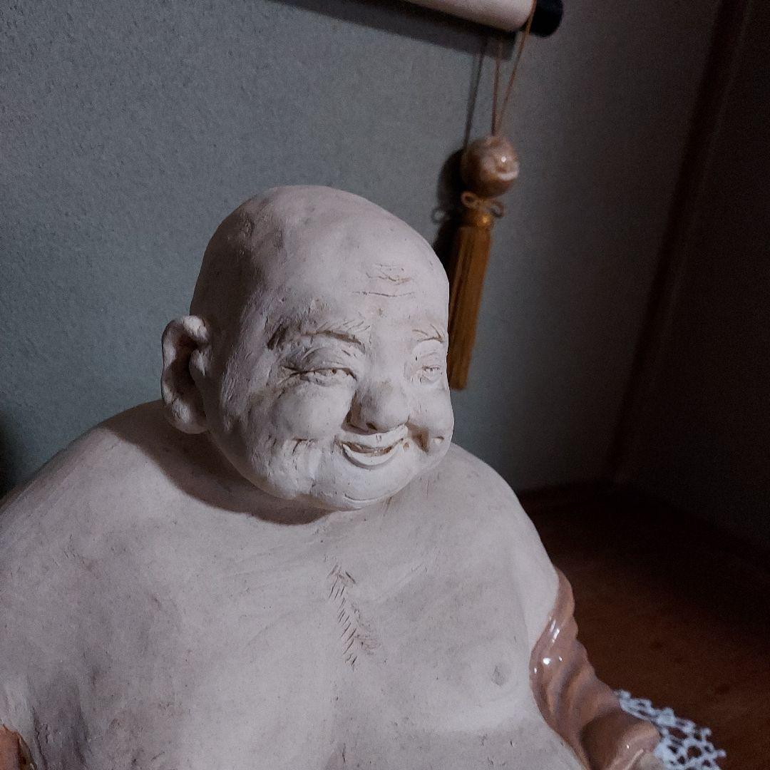 萩焼き物　布袋様置物