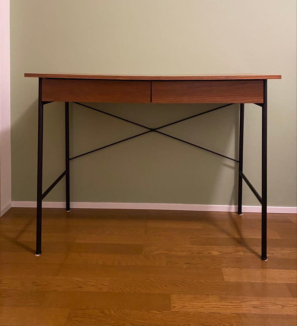 anthem ブラウン木製　パソコンデスク　引き出し　送料込み