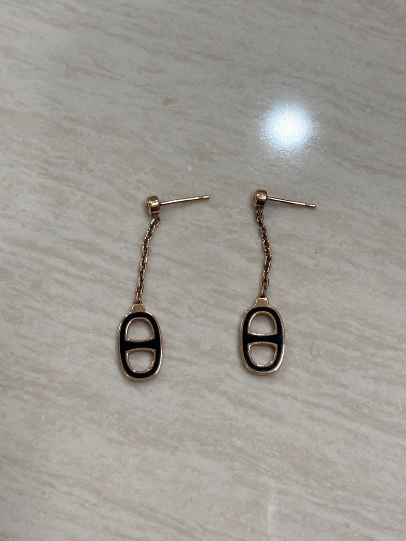 エルメス　Hermes ピアス　黒　キャッチなし