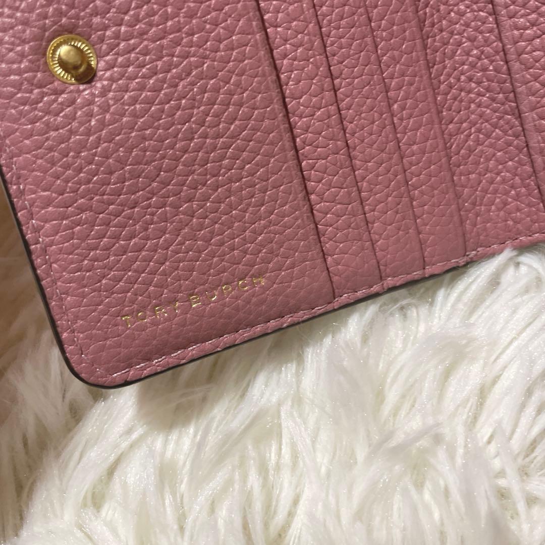 【即発送】美品　トリーバーチ　二つ折り　財布　マックグロー　ピンク　レザー