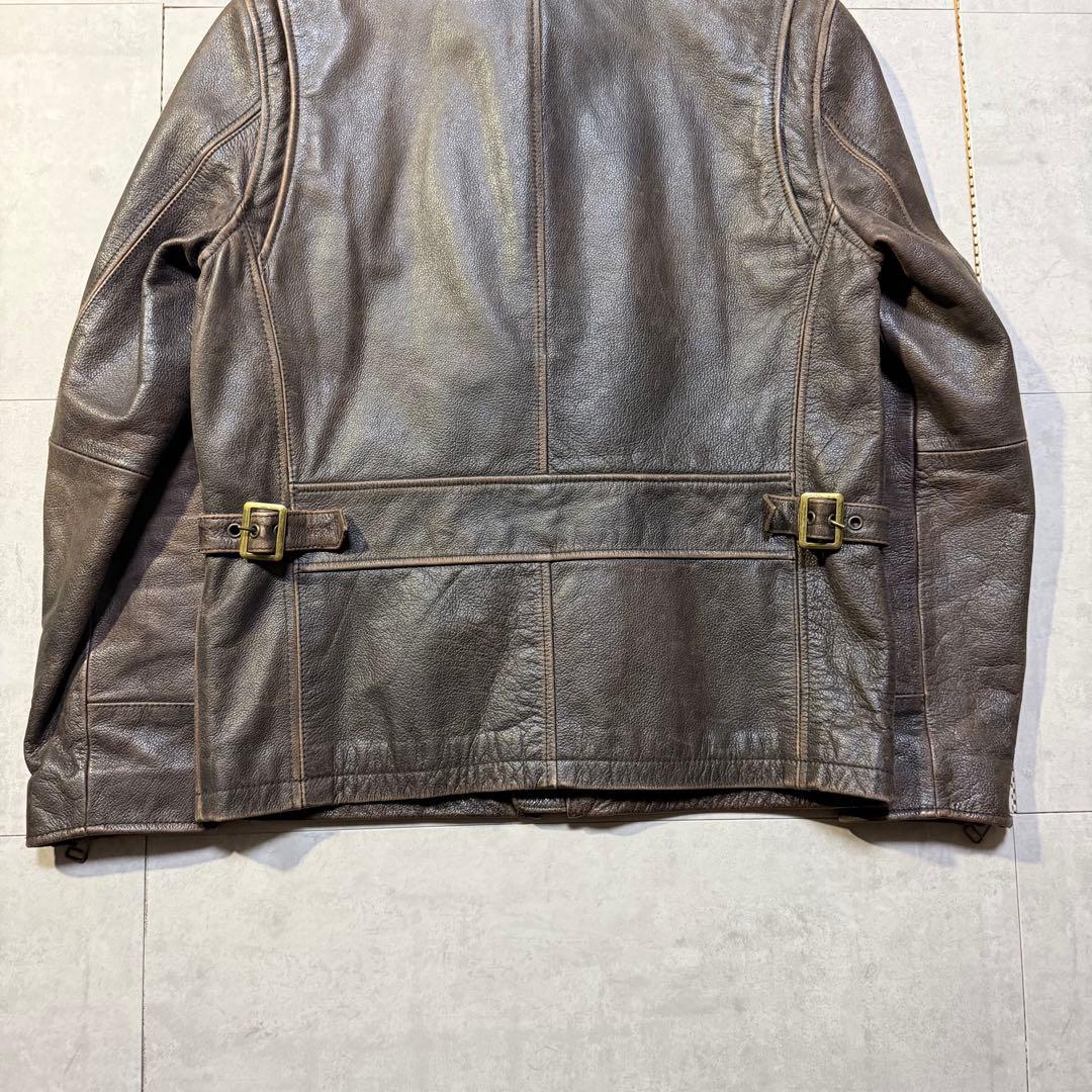 00s Eddie Bauer シングルレザージャケット TALONジップ 本革