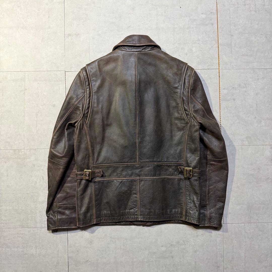 00s Eddie Bauer シングルレザージャケット TALONジップ 本革