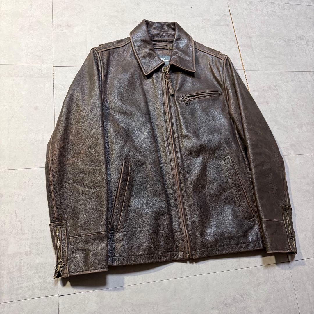 00s Eddie Bauer シングルレザージャケット TALONジップ 本革