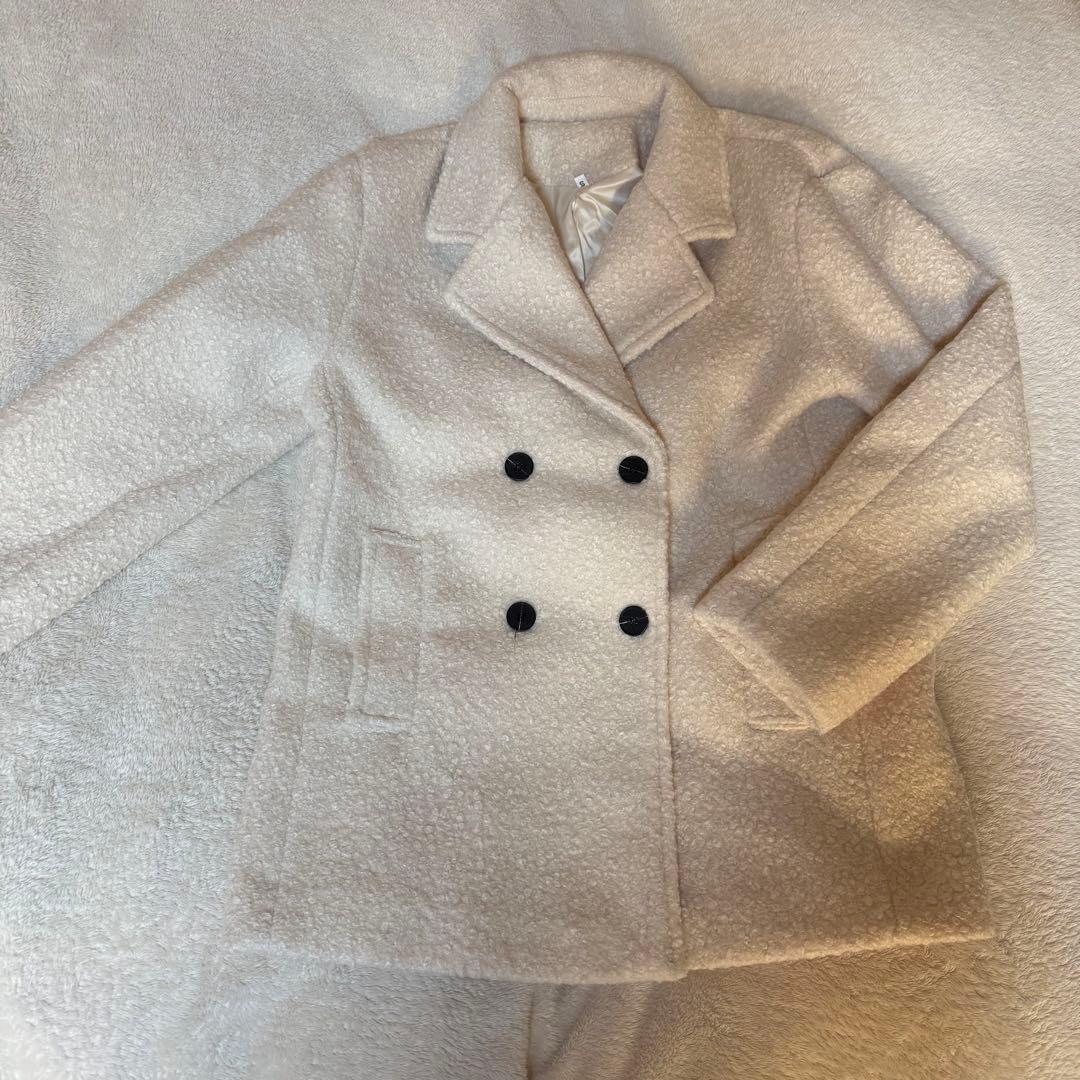 ZARA ブークレダブルブレストミディ丈コート