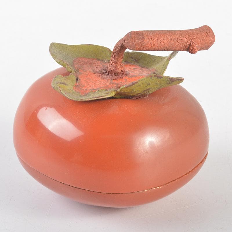 茶道具　輪島塗　信田福弥作　乾漆　柿香合　共箱　V　R5220