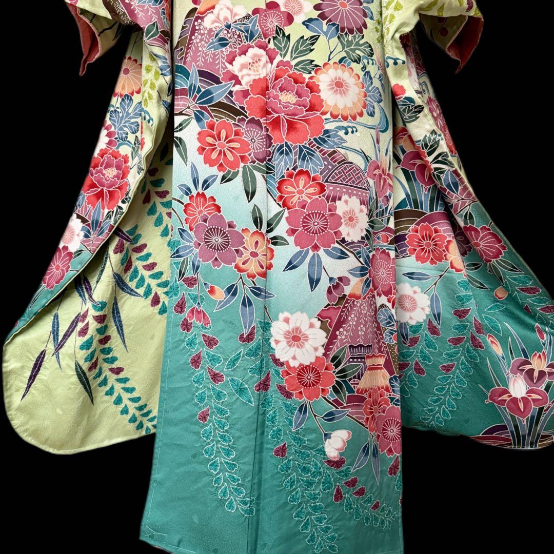 未使用品　振袖フルセット　トールサイズ　新品長襦袢　グリーン　161〜176cm