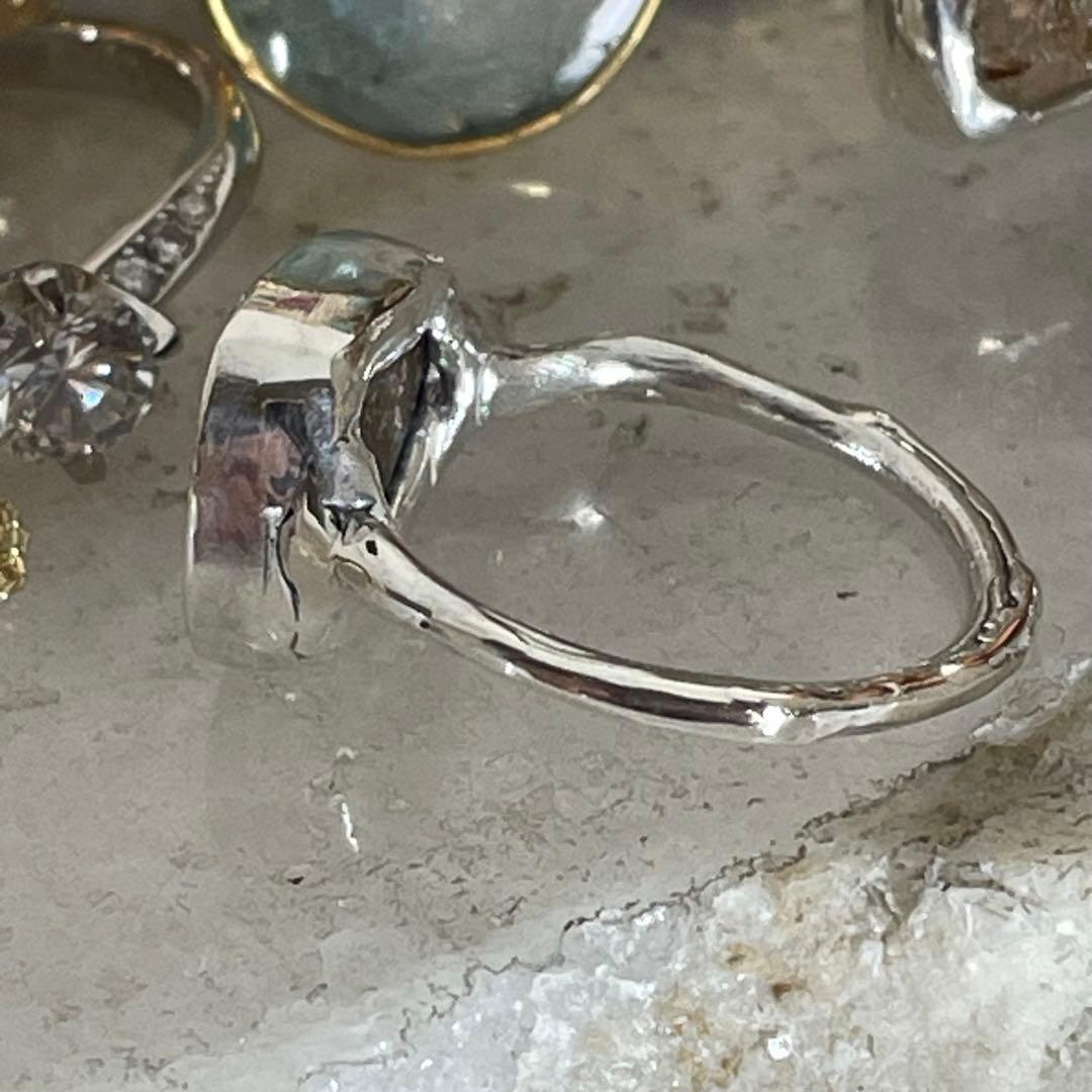 ハンドメイド　シルバー925 　シルバーリング ボルダーオパール