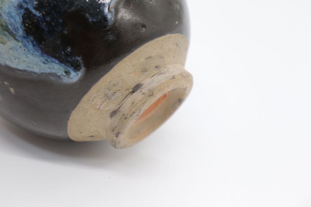 中国　鈞釉蓋耳瓢箪瓶　送料込み0111