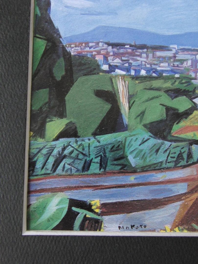 加藤正信、【秋立つ】、希少な額装用画集より、新品額装付