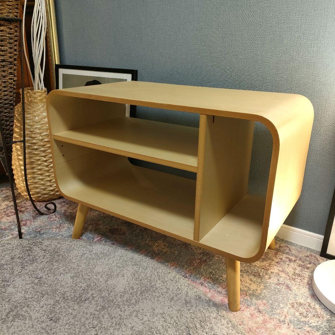 ベルメゾン取り扱い 曲木テレビボード 北欧デザイン 脚付き