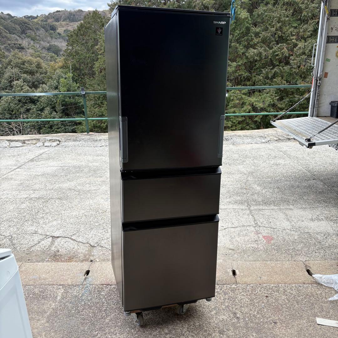 岸170 シャープ ノンフロン冷凍冷蔵庫 SJ-PW37K-H