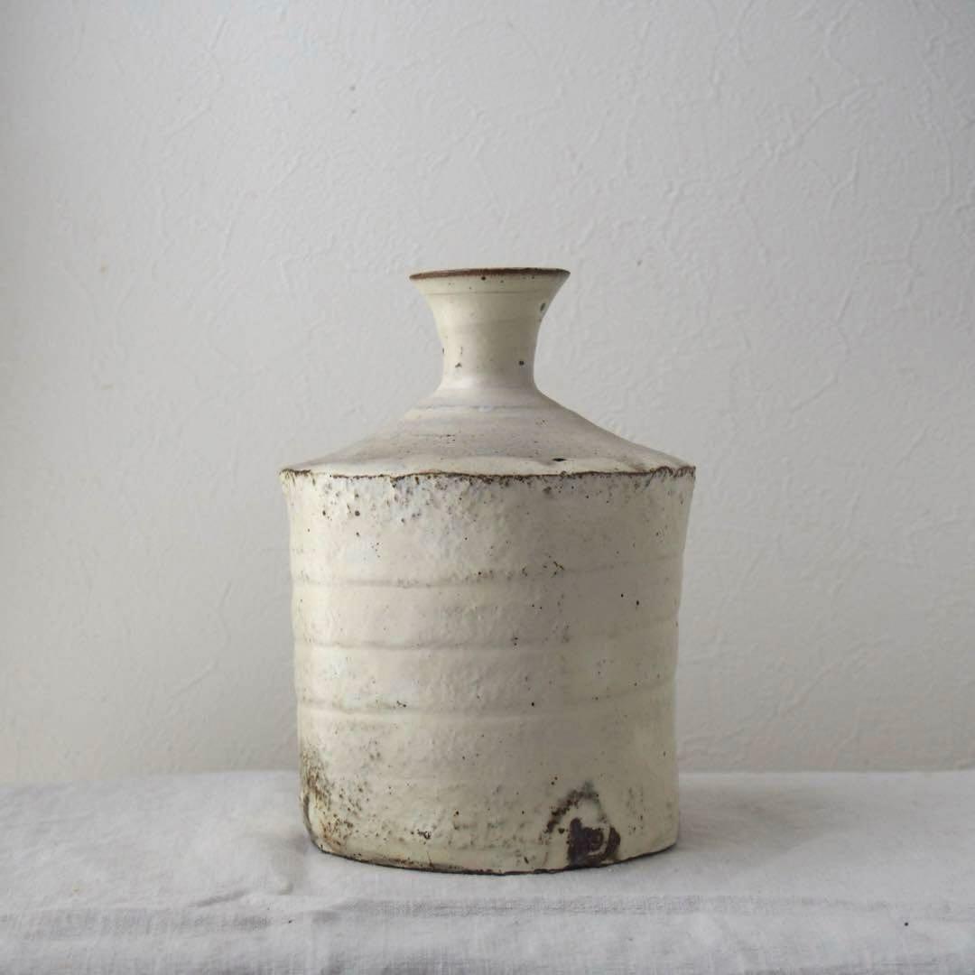 【花岡隆】 粉引 花瓶 花入れ 美品 一点物