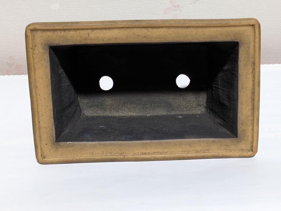 ♦中国 長方形 神獣飾り盆栽鉢 小品盆栽鉢 古玩古美術品 コレクション 骨董品