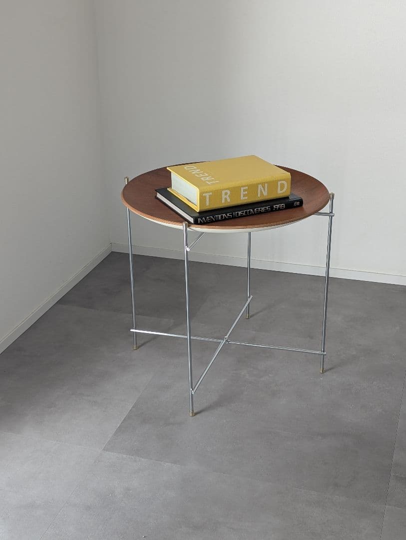 USED/北欧 モダン ウッドトレイ フォールディング　サイドテーブル