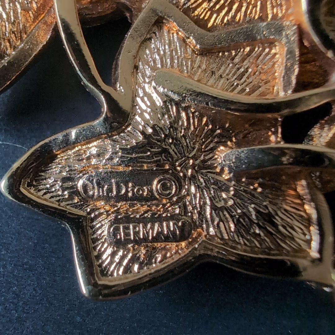 ヴィンテージ　Christian Dior リーフブローチ ゴールド