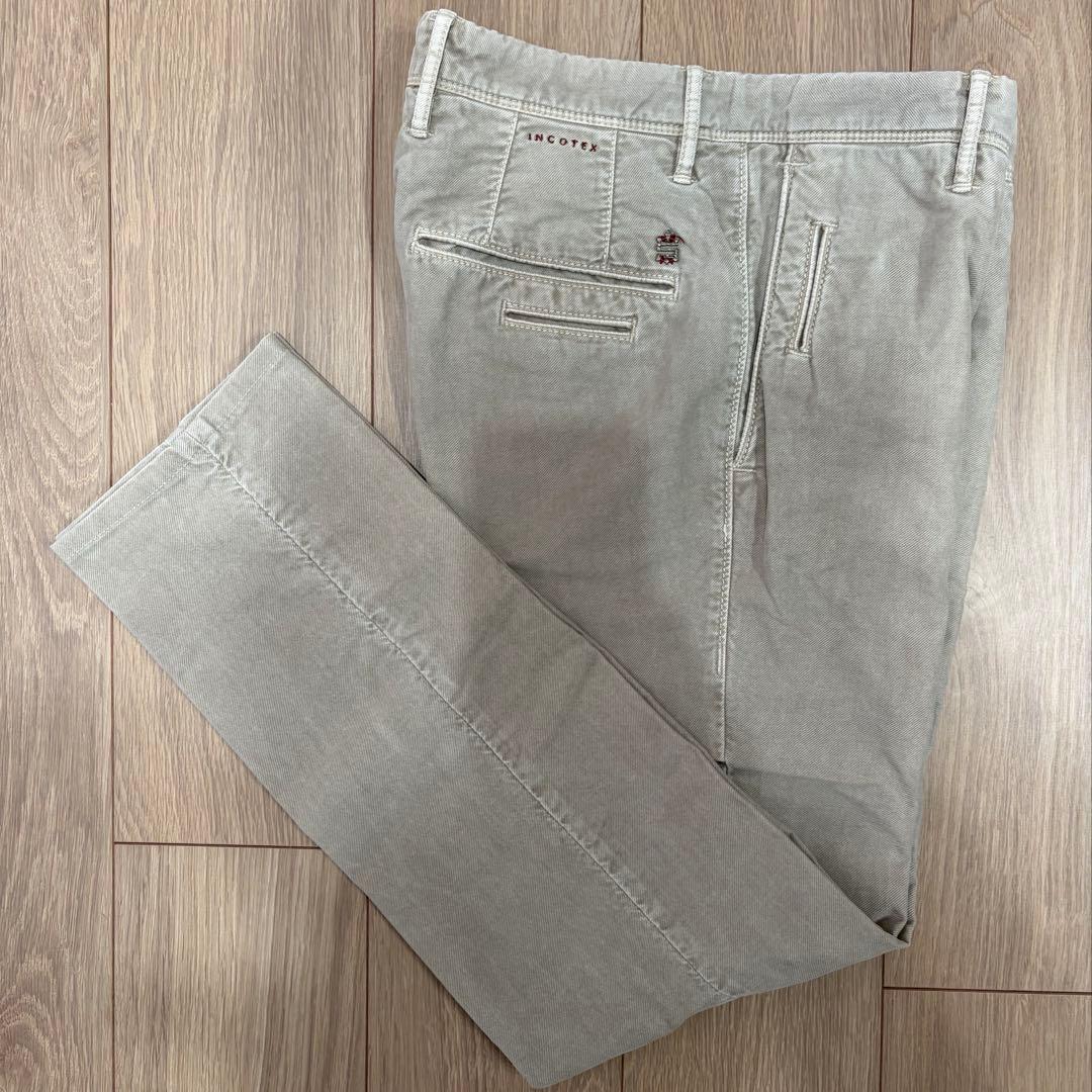 秋冬 INCOTEX SLACKS コットンパンツ 30 カーキベージュ