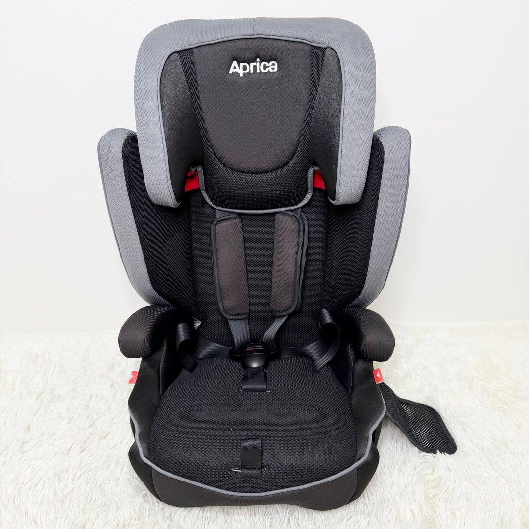 極美品 Aprica エアグルーヴAC ジュニアシート チャイルドシート グレー