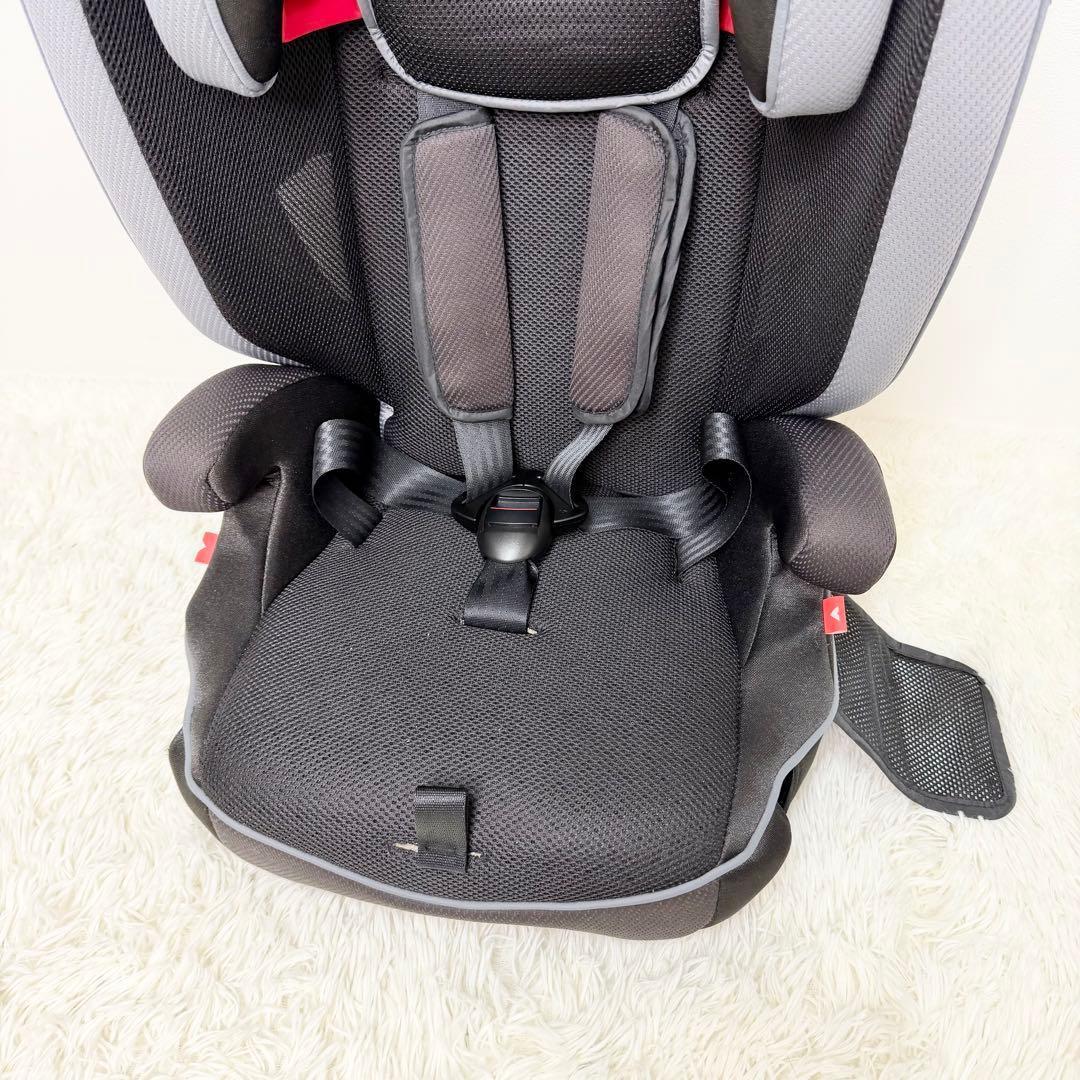 極美品 Aprica エアグルーヴAC ジュニアシート チャイルドシート グレー