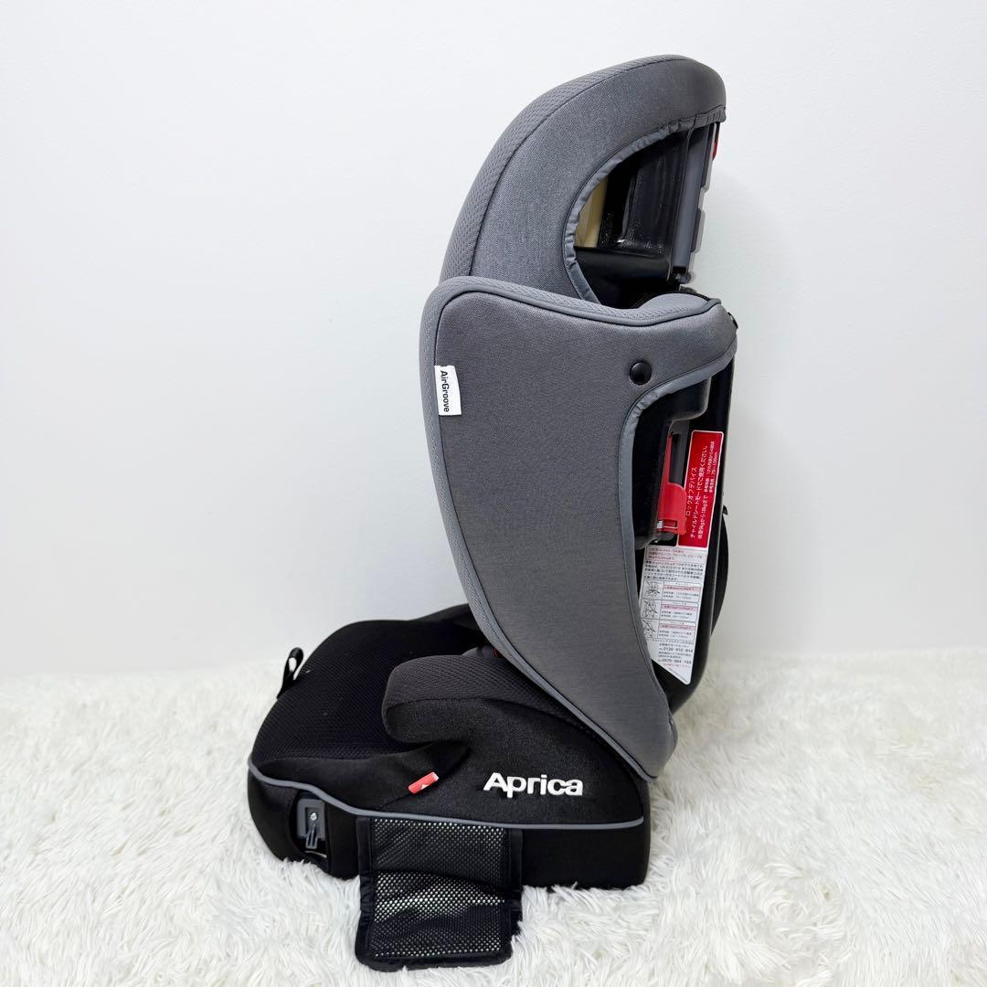 極美品 Aprica エアグルーヴAC ジュニアシート チャイルドシート グレー