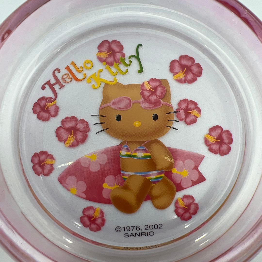 ハローキティ 日焼けキティ ガラストレー　小物入れ　希少レア　レトロ　2002年