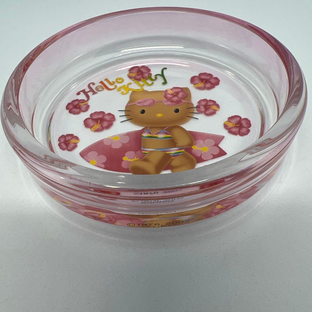 ハローキティ 日焼けキティ ガラストレー　小物入れ　希少レア　レトロ　2002年