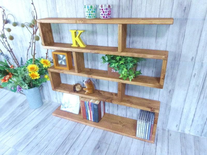 ハンドメイド ４段ラック 幅70cm (チーク色)