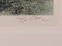 【真作】版画　織田義郎　銅版画　函館ハリストス正教会と港町風景　Y166