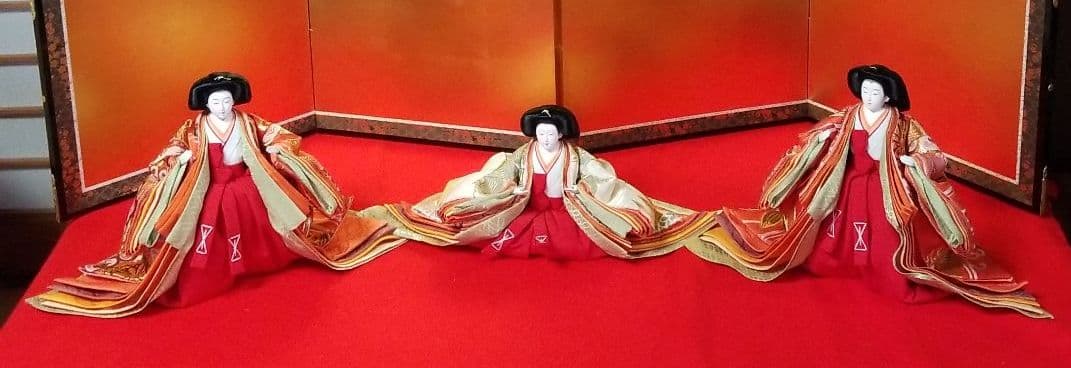 雛人形　三人官女　金蘭