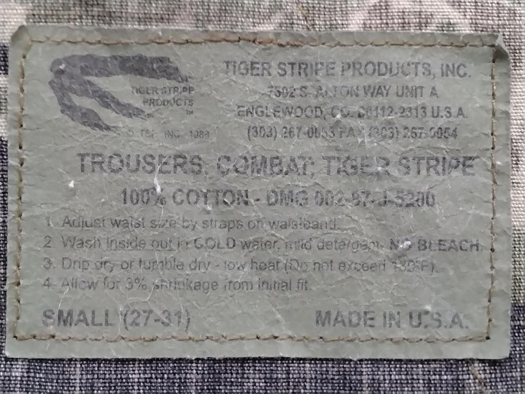 個人装備 TIGER STRIPE PRODUCTS, INC.