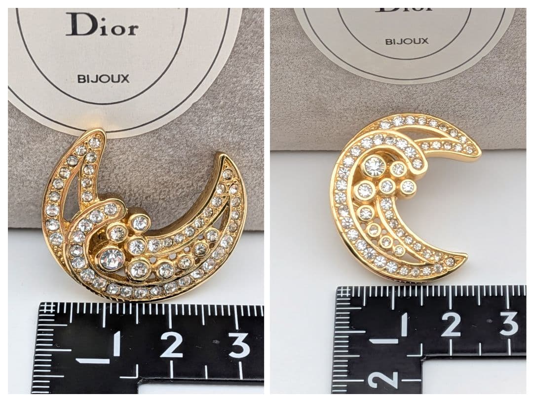 美品 Christian Dior ディオール ヴィンテージ ムーン ブローチ