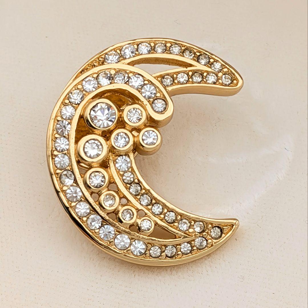 美品 Christian Dior ディオール ヴィンテージ ムーン ブローチ