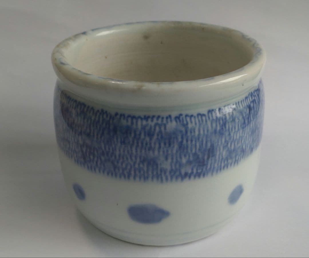 古伊万里　染付　微塵唐草文　湯呑み　骨董　アンティーク