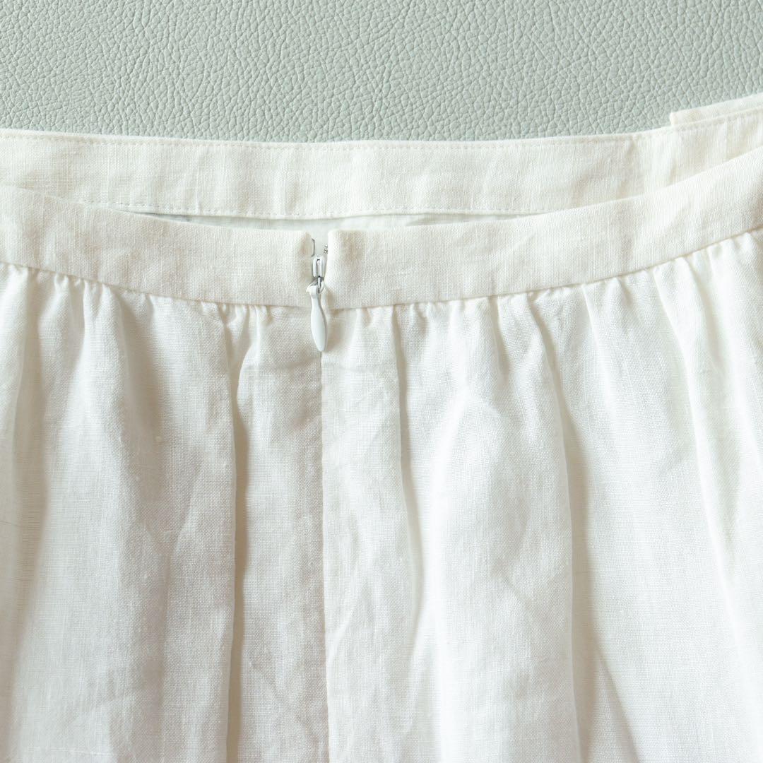 5270【美品】ミナペルホネン リネンスカート tori to hana 刺繍